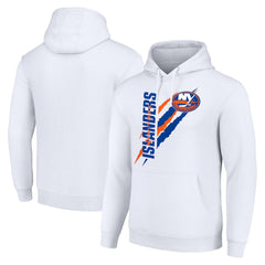New York Islanders Starter Color Scratch Fleece Pullover Hoodie White