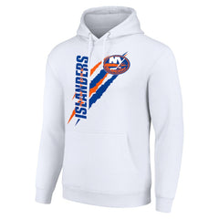 New York Islanders Starter Color Scratch Fleece Pullover Hoodie White