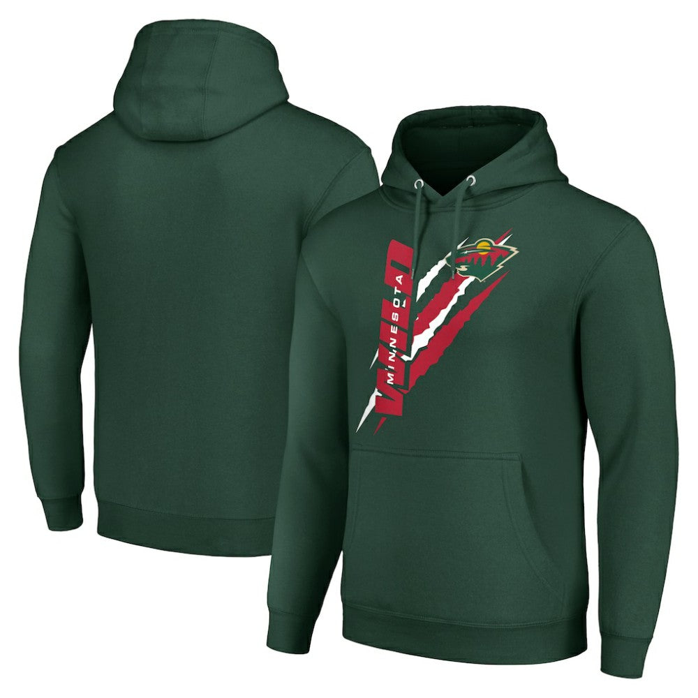 Minnesota Wild Starter Color Scratch Fleece Pullover Hoodie Green