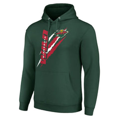 Minnesota Wild Starter Color Scratch Fleece Pullover Hoodie Green