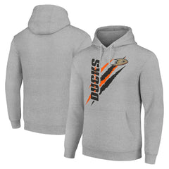 Anaheim Ducks Starter Color Scratch Fleece Pullover Hoodie Heather Gray