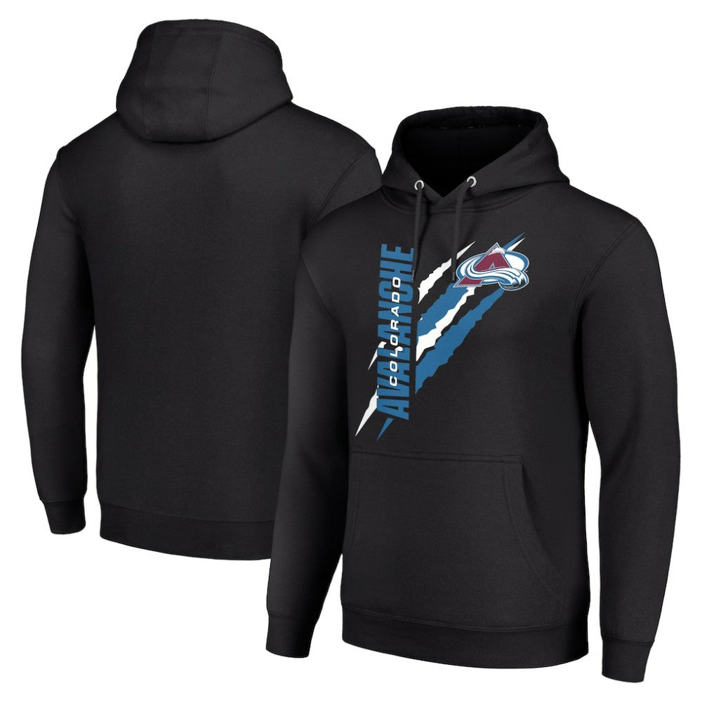Colorado Avalanche Starter Color Scratch Fleece Pullover Hoodie Black