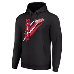 Detroit Red Wings Starter Color Scratch Fleece Pullover Hoodie Black