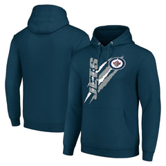 Winnipeg Jets Starter Color Scratch Fleece Pullover Hoodie Blue
