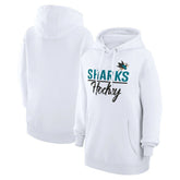 San Jose Sharks G-III 4Her by Carl Banks Women's Team Fleece Pullover Hoodie White