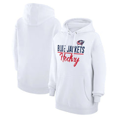 Columbus Blue Jackets G-III 4Her by Carl Banks Women's Team Fleece Pullover Hoodie White