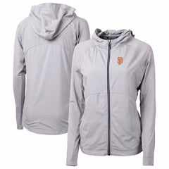 San Francisco Giants Cutter & Buck Women's City Connect Adapt Eco Knit Hybrid Recycled Full-Zip Hoodie Gray