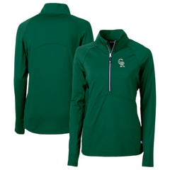 Colorado Rockies Cutter & Buck Women's City Connect Adapt Eco Knit Recycled Half-Zip Pullover Top Hunter Green
