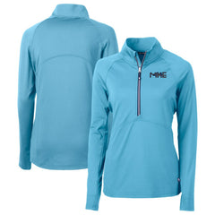 Milwaukee Brewers Cutter & Buck Women's City Connect Adapt Eco Knit Recycled Half-Zip Pullover Top Powder Blue