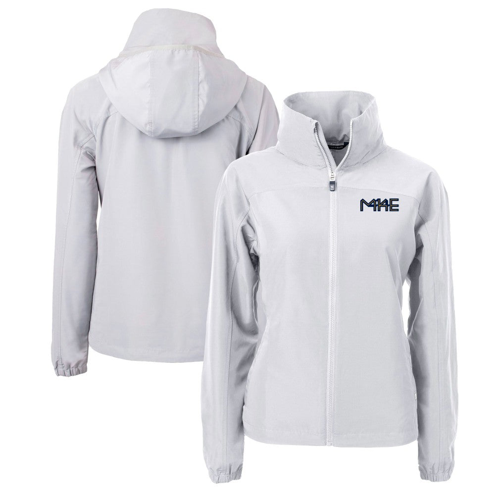 Milwaukee Brewers Cutter & Buck Women's City Connect Charter Eco Recycled Full-Zip Jacket Gray