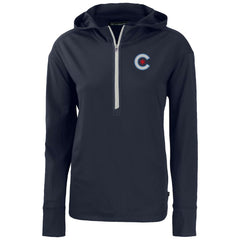Chicago Cubs Cutter & Buck Women's City Connect Daybreak Eco Recycled Half-Zip Hoodie Navy
