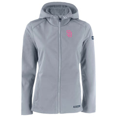 San Diego Padres Cutter & Buck Women's City Connect Evoke Eco Softshell Recycled Full-Zip Hoodie Jacket Gray