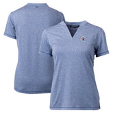 Chicago Cubs Cutter & Buck Women's City Connect Forge Heathered Stretch Blade Top Heather Navy
