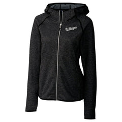 Los Angeles Dodgers Cutter & Buck Women's City Connect Mainsail Full-Zip Hooded Jacket Heather Charcoal