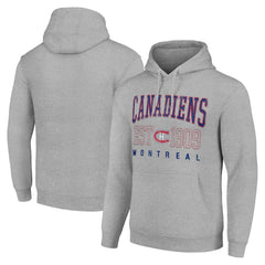 Montreal Canadiens Starter Retro Graphic Pullover Hoodie Heather Gray