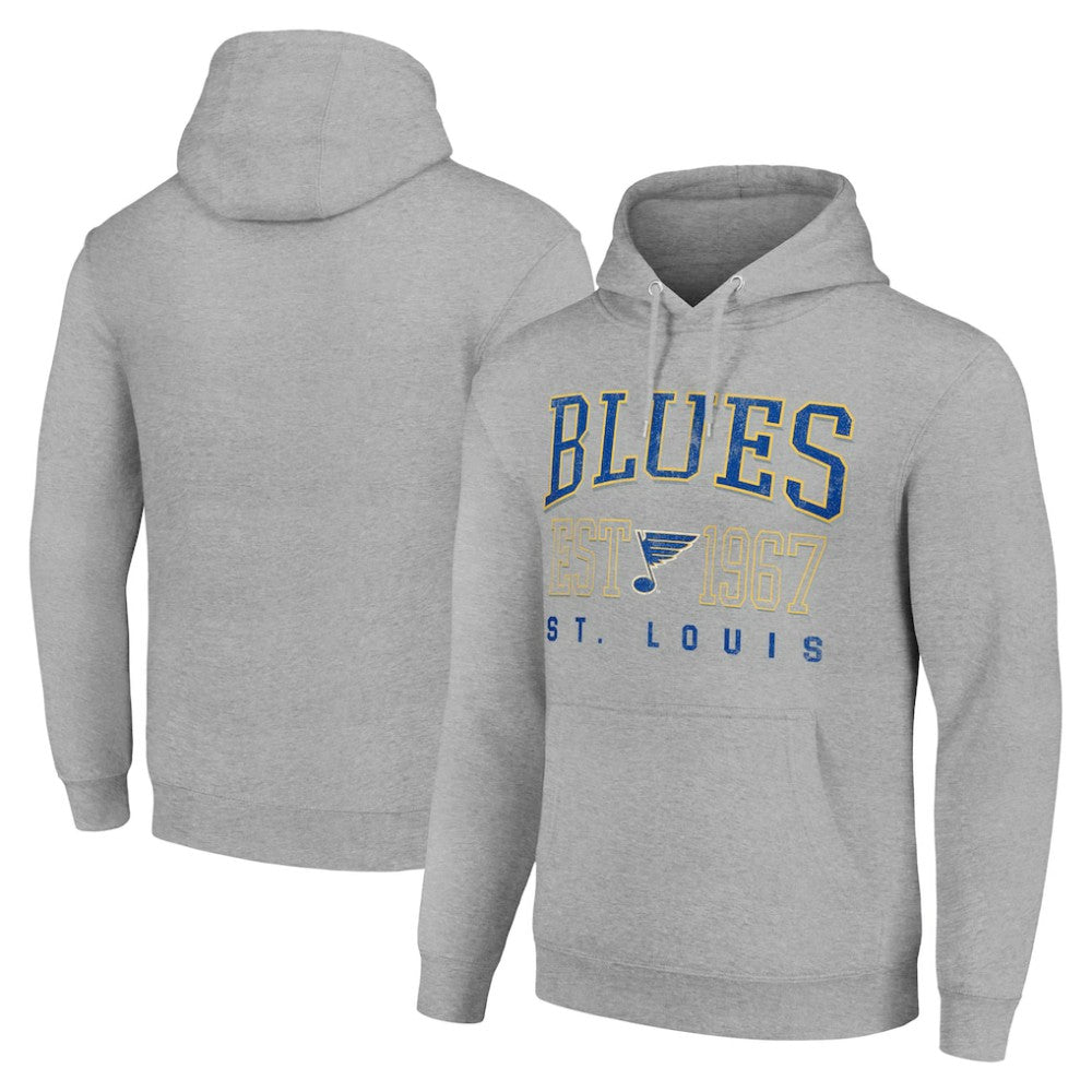 St. Louis Blues Starter Retro Graphic Pullover Hoodie Heather Gray