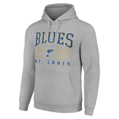 St. Louis Blues Starter Retro Graphic Pullover Hoodie Heather Gray