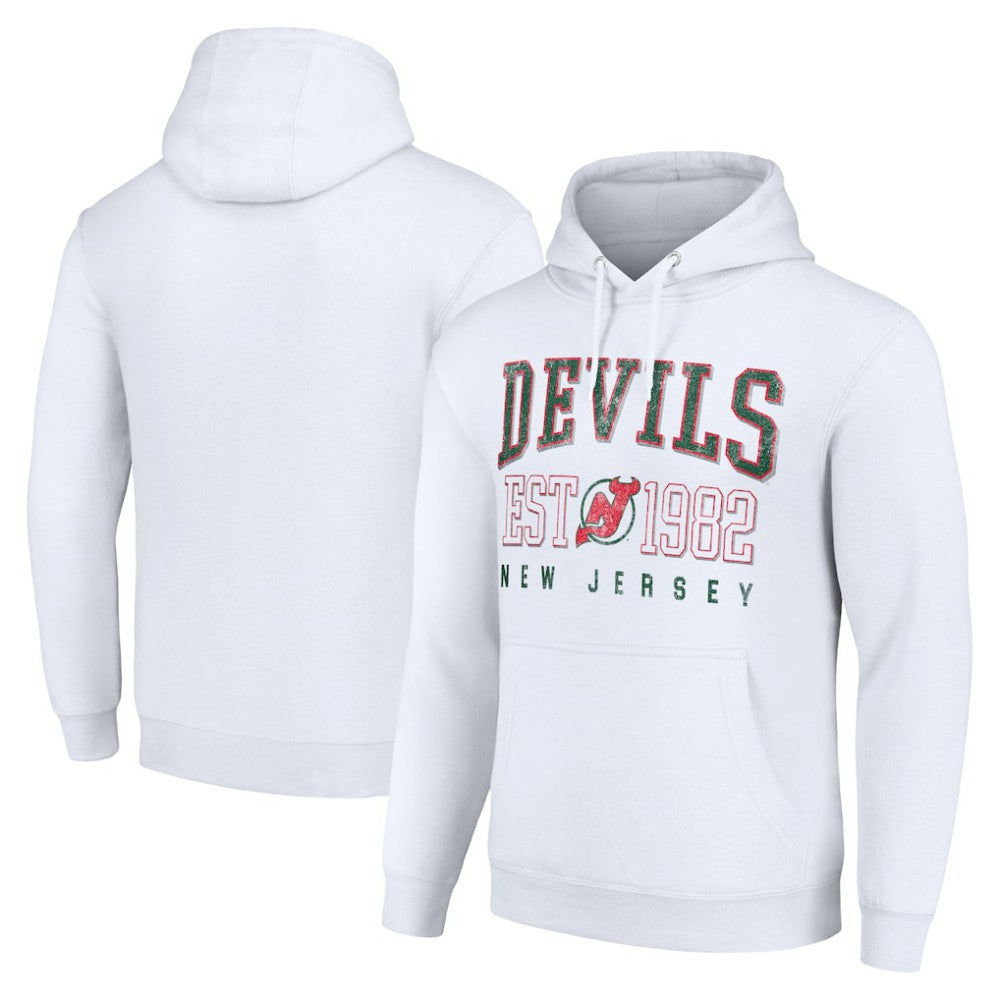 New Jersey Devils Starter Retro Graphic Pullover Hoodie White