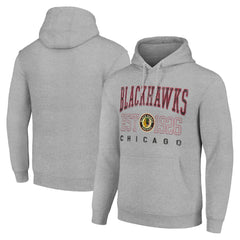 Chicago Blackhawks Starter Retro Graphic Pullover Hoodie Heather Gray