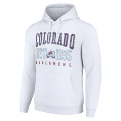 Colorado Avalanche Starter Graphic Pullover Hoodie White