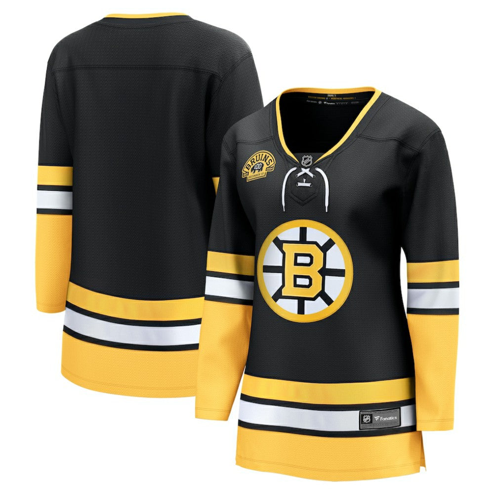 Boston Bruins Fanatics Women's Alternate 100th Anniversary Breakaway Jersey Black
