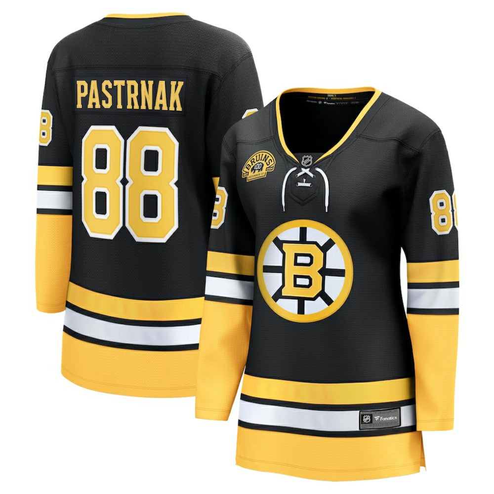 David Pastrnak Boston Bruins Fanatics Women's 100th Anniversary Breakaway Jersey Black