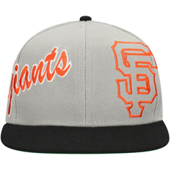San Francisco Giants Knock Out Panel Snapback Hat Gray | Mitchell & Ness