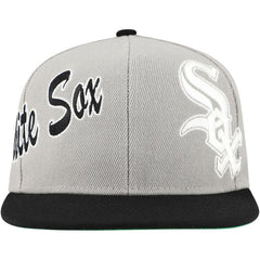 Chicago White Sox Knock Out Panel Snapback Hat Gray | Mitchell & Ness