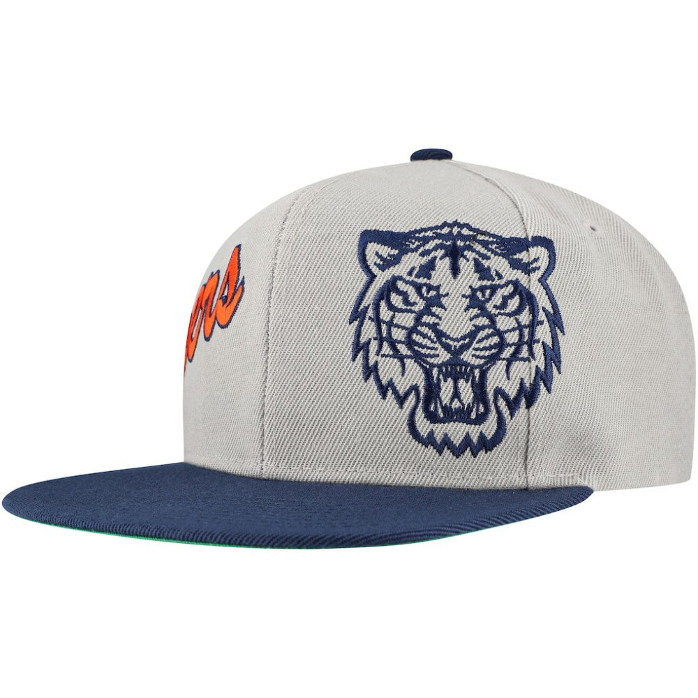 Detroit Tigers Knock Out Panel Snapback Hat Gray | Mitchell & Ness