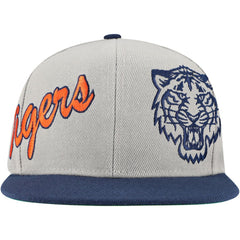 Detroit Tigers Knock Out Panel Snapback Hat Gray | Mitchell & Ness