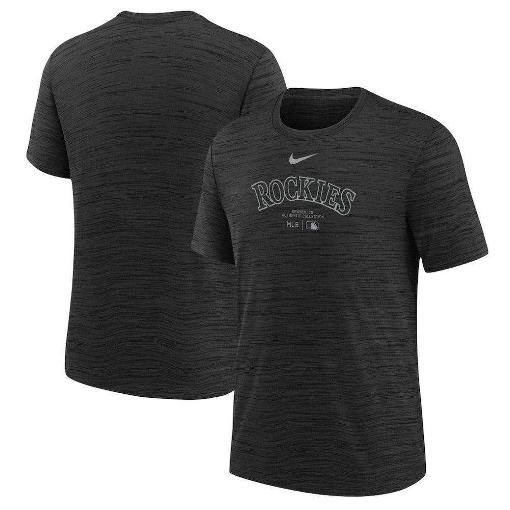 Colorado Rockies Youth Authentic Collection Practice Performance T-Shirt Black | Nike