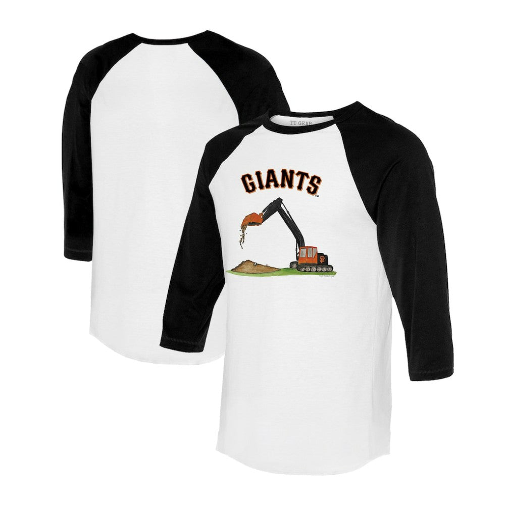 San Francisco Giants Tiny Turnip Unisex Excavator 3/4-Sleeve Raglan T-Shirt White/Black