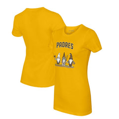 San Diego Padres Tiny Turnip Women's Gnomes T-Shirt Gold