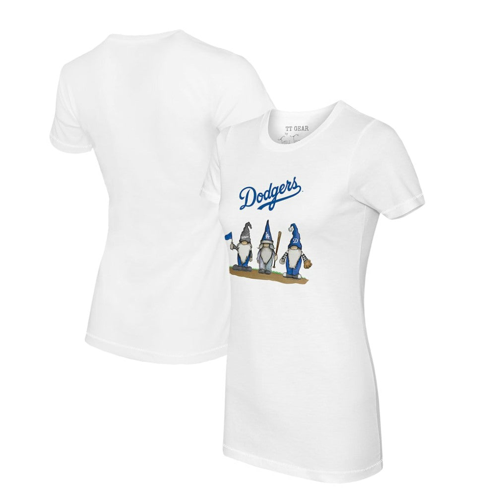 Los Angeles Dodgers Tiny Turnip Women's Gnomes T-Shirt White