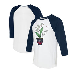 Minnesota Twins Tiny Turnip Unisex Lilies & Ladybugs 3/4-Sleeve Raglan T-Shirt White/Navy