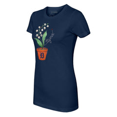 Detroit Tigers Tiny Turnip Women's Lilies & Ladybugs T-Shirt Navy