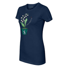 Seattle Mariners Tiny Turnip Women's Lilies & Ladybugs T-Shirt Navy