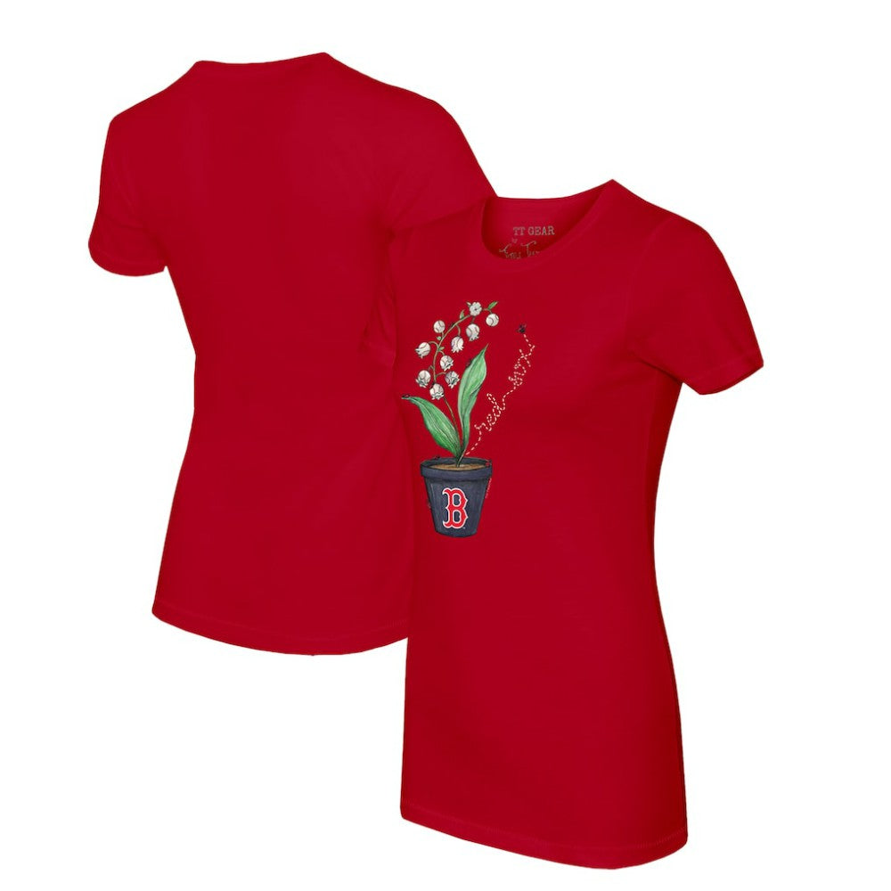 Boston Red Sox Tiny Turnip Women's Lilies & Ladybugs T-Shirt Red