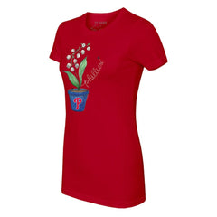 Philadelphia Phillies Tiny Turnip Women's Lilies & Ladybugs T-Shirt Red