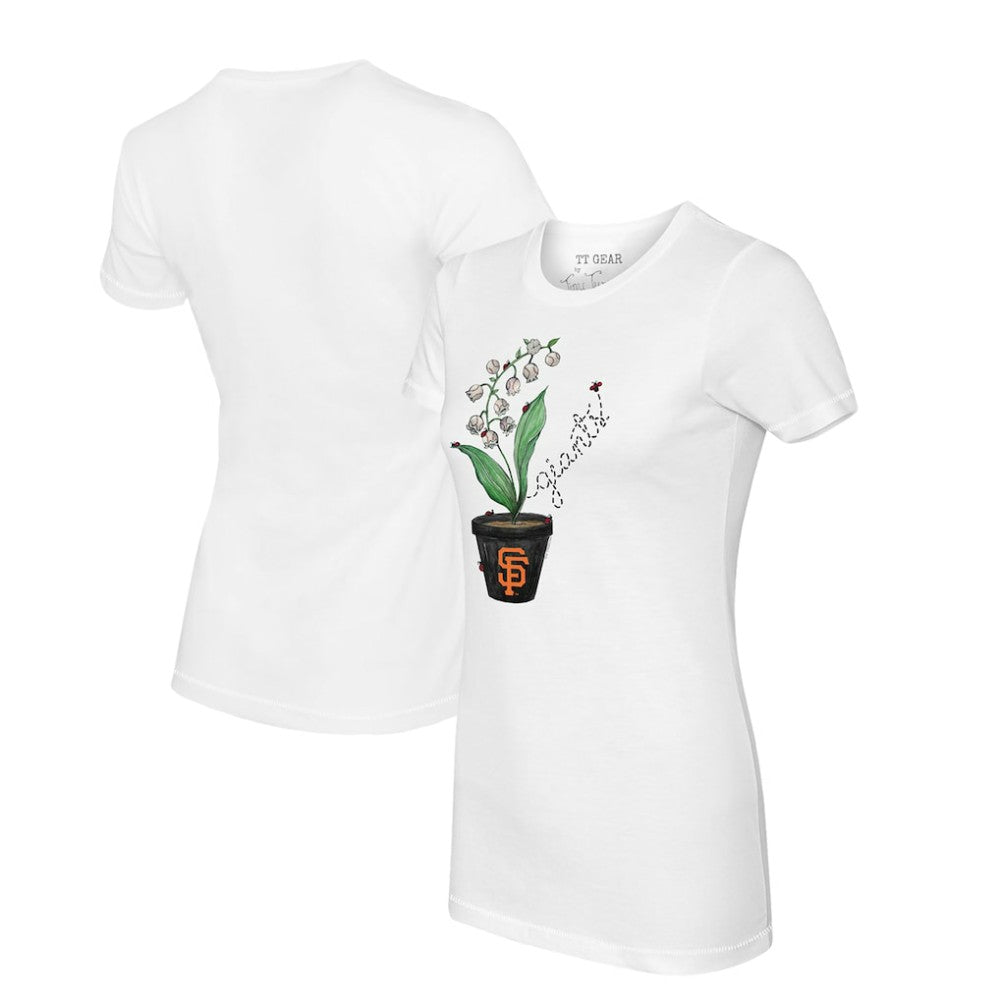 San Francisco Giants Tiny Turnip Women's Lilies & Ladybugs T-Shirt White