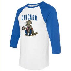 Chicago Cubs Tiny Turnip Unisex Triceratops 3/4-Sleeve Raglan T-Shirt White/Royal