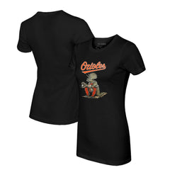 Baltimore Orioles Tiny Turnip Women's Triceratops T-Shirt Black
