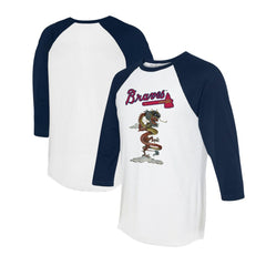 Atlanta Braves Tiny Turnip Unisex 2024 Year of the Dragon 3/4-Sleeve Raglan T-Shirt White/Navy
