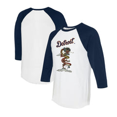 Detroit Tigers Tiny Turnip Unisex 2024 Year of the Dragon 3/4-Sleeve Raglan T-Shirt White/Navy