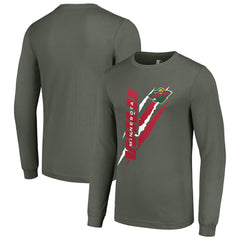 Minnesota Wild Starter Color Scratch Long-Sleeve T-Shirt Green