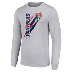 Florida Panthers Starter Color Scratch Long-Sleeve T-Shirt Heather Gray
