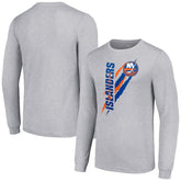 New York Islanders Starter Color Scratch Long-Sleeve T-Shirt Heather Gray