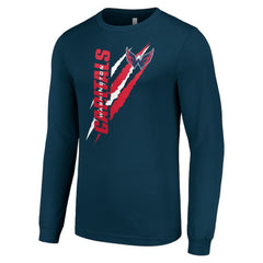 Washington Capitals Starter Color Scratch Long-Sleeve T-Shirt Navy