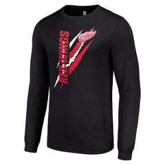 Detroit Red Wings Starter Color Scratch Long-Sleeve T-Shirt Black