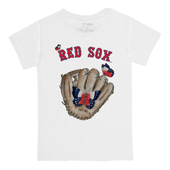 Boston Red Sox Tiny Turnip Youth Butterfly Glove T-Shirt White